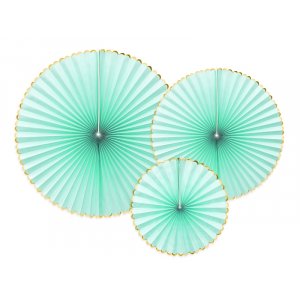 Pin Wheels - Mint/Gullkant - 3-pakning