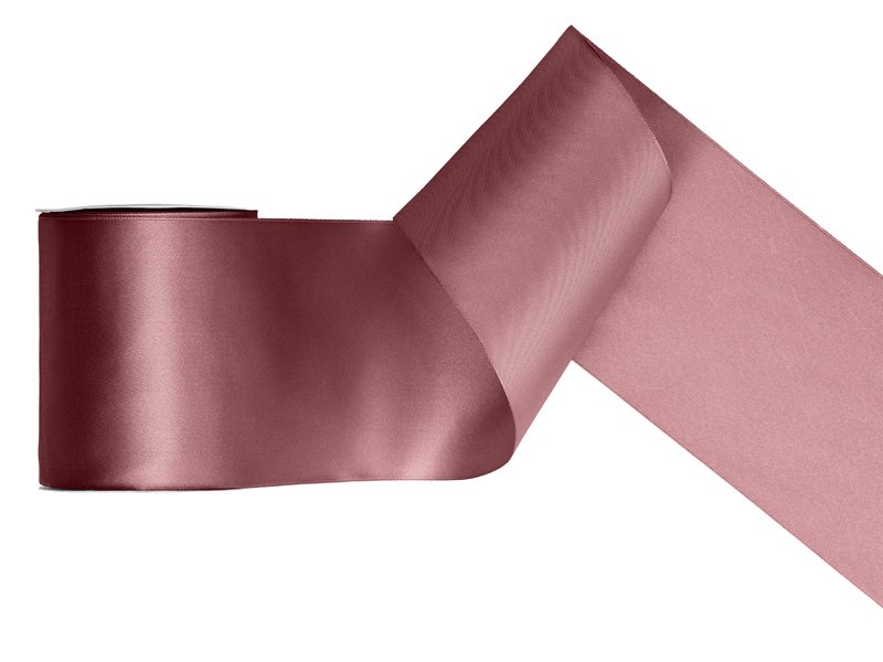 Satengbånd – Mørk rusten rosa – (Bredde: 100 mm) – 25 meter