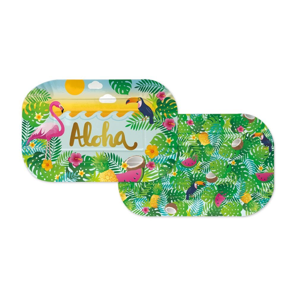 Bordbrikker – Aloha – 30×20 cm – 2-pakning – Papirtallerkener, Borddekking