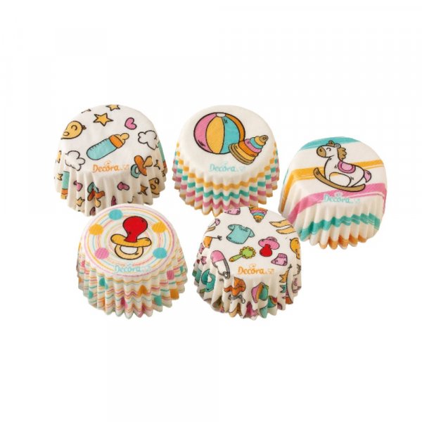 Mini muffinsformer - Baby - 100 stk - Decora Mini muffinsformer - Baby - 100 stk - Decora