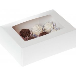 Eske til 12 mini-cupcakes - Hvit - House of Marie - 2-pakning