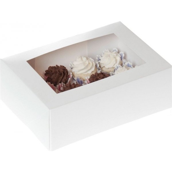 Eske til 12 mini-cupcakes - Hvit - House of Marie - 2-pakning Eske til 12 mini-cupcakes - Hvit - House of Marie - 2-pakning