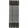 Tekstilpenner - 6-pakning - Svart Tekstilpenner - 6-pakning - Svart