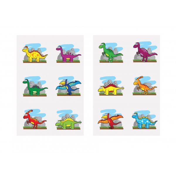 Tatoveringer - Søte dinosaurer - 6 stk Tatoveringer - Søte dinosaurer - 6 stk