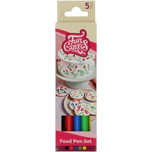 Spiselig penn - 5 farger - Funcakes - 5 stk