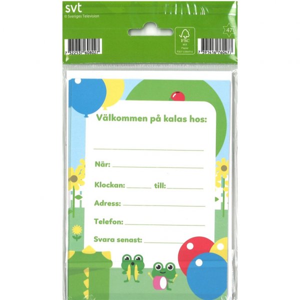 Invitasjonskort - Bolibompa - 8-pakning Invitasjonskort - Bolibompa - 8-pakning