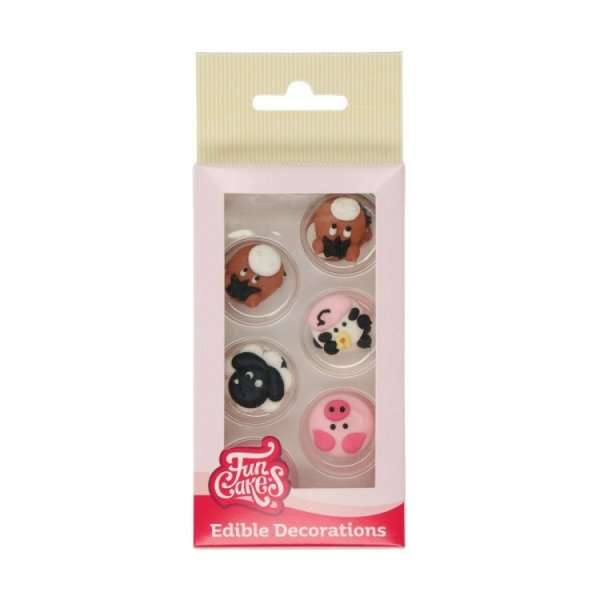 Sukkerdekorasjoner - Gårdsdyr - FunCakes - 12 stk Sukkerdekorasjoner - Gårdsdyr - FunCakes - 12 stk