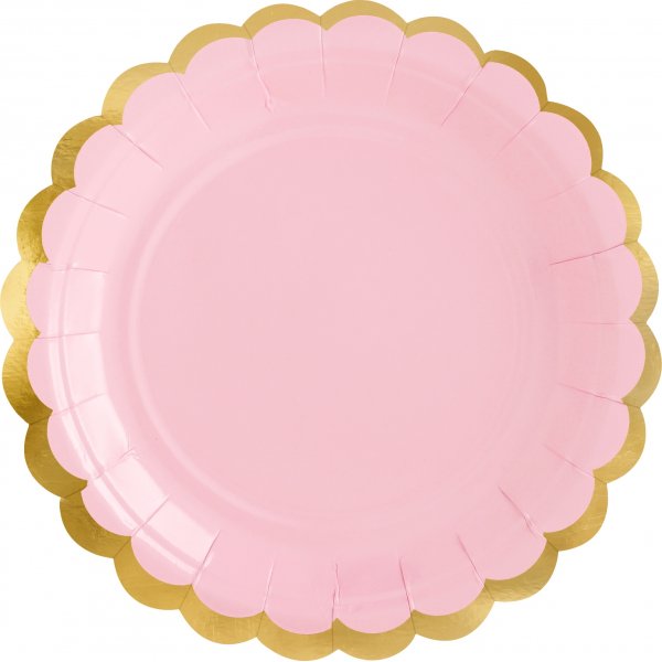 Desserttallerkener - Rosa - gullkant - 6-pakning Desserttallerkener - Rosa - gullkant - 6-pakning