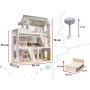 Dukkeskap LULILO FLORO boho med LED-belysning 78 cm tre