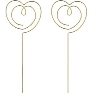 Kaketopper - Hjerter - Gull - 2-pakning