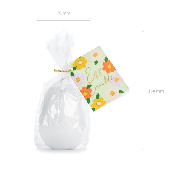 Stearinlys - Egg - 10 cm - Hvit Stearinlys - Egg - 10 cm - Hvit