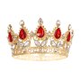 Kaketopper - Krone - Gull med rde og slvkrystaller