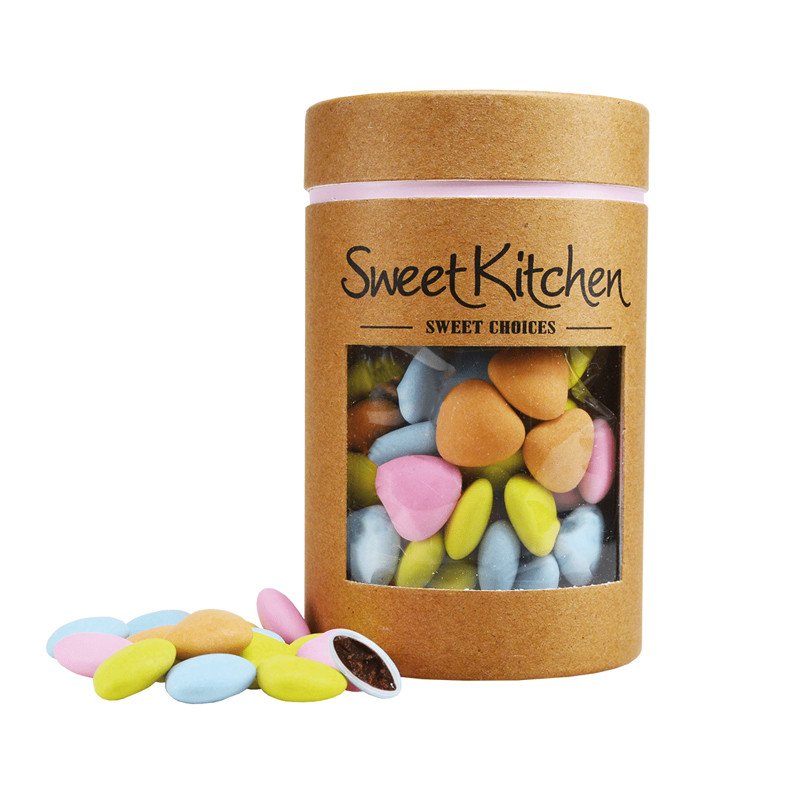 Sjokoladehjerter - Pastell - SweetKitchen - 100g - Sjokoladeperler, Sprinkles