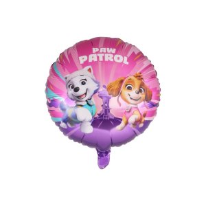 Folieballong - Paw Patrol - Rosa/Lilla - Rund - 43 cm Folieballong - Paw Patrol - Rosa/Lilla - Rund - 43 cm