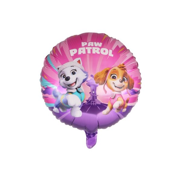 Folieballong - Paw Patrol - Rosa/Lilla - Rund - 43 cm Folieballong - Paw Patrol - Rosa/Lilla - Rund - 43 cm