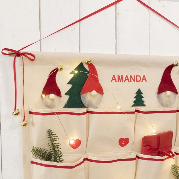 Adventskalender - Hengende med 24 lommer - Natur