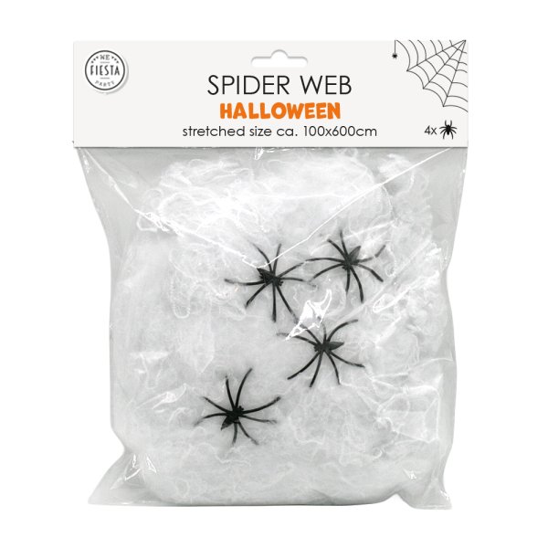 Spindelvev - Hvit - Halloween - ca. 100 x 600 cm Spindelvev - Hvit - Halloween - ca. 100 x 600 cm