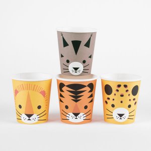 Små pappkopper - Mini felins - 8-pakning Små pappkopper - Mini felins - 8-pakning