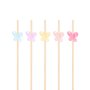 Snackpinner/Drikkepinner - Sommerfugler Pastell - 12 cm - 25 stk
