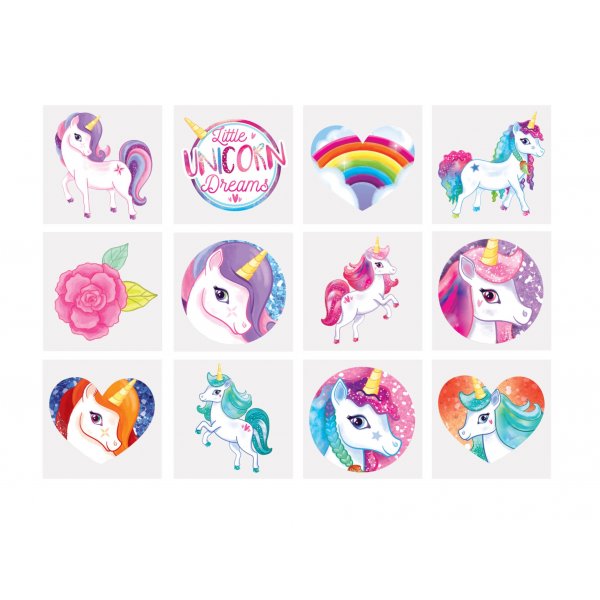 Tatoveringer - Enhjørninger - 12 stk Tatoveringer - Enhjørninger - 12 stk