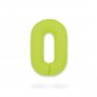 Ballongnummer - Neongr�nn - 86 cm - Nummer: 0
