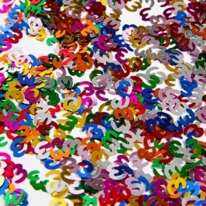 Bordkonfetti - Nummer 3 - Metallisk fargemiks - 14 gram