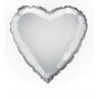 Folieballong - Hjerte - Sølv - Størrelse: 45 cm