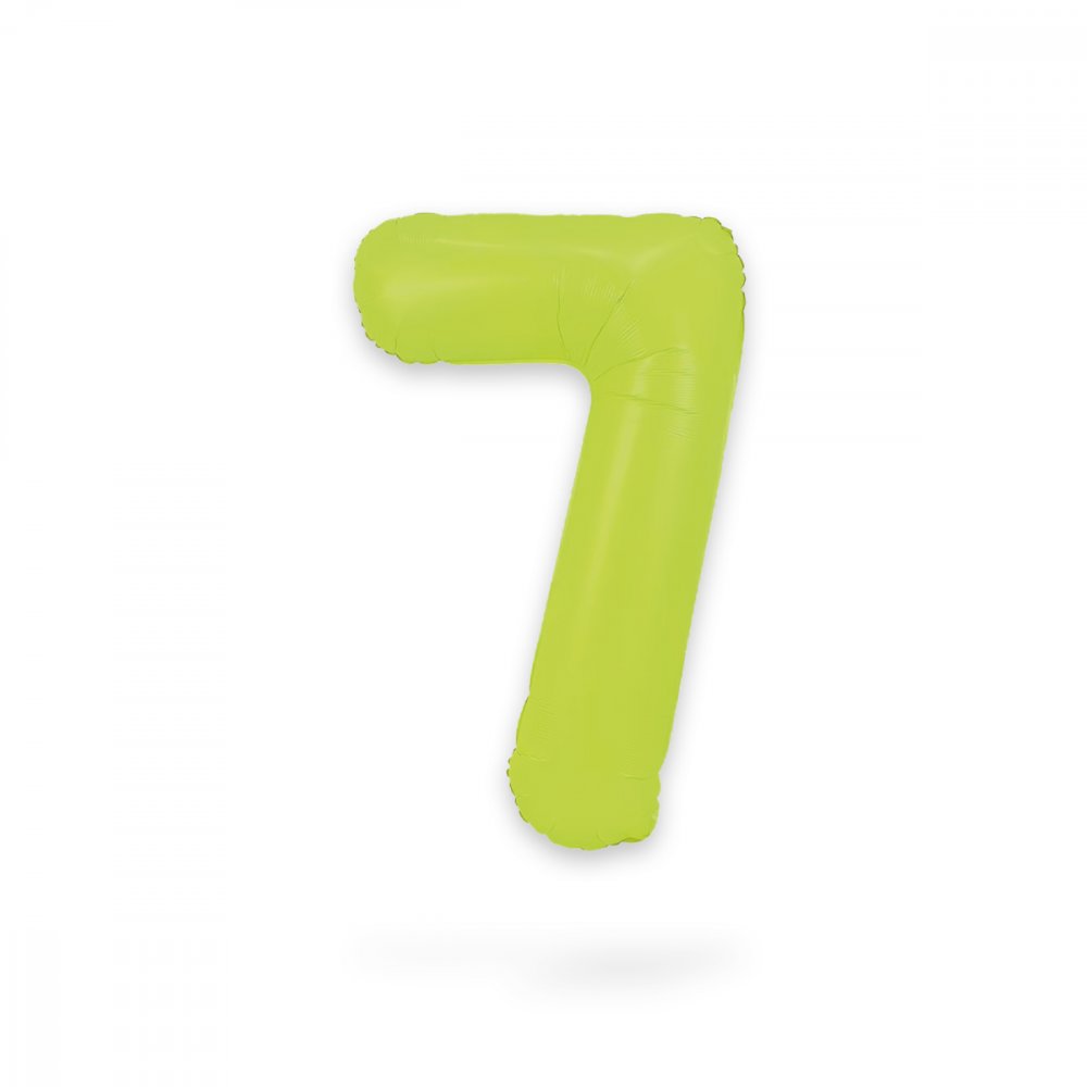 Ballongnummer – Neongrønn – 86 cm – Nummer: 7 – Tallballonger, Ballonger