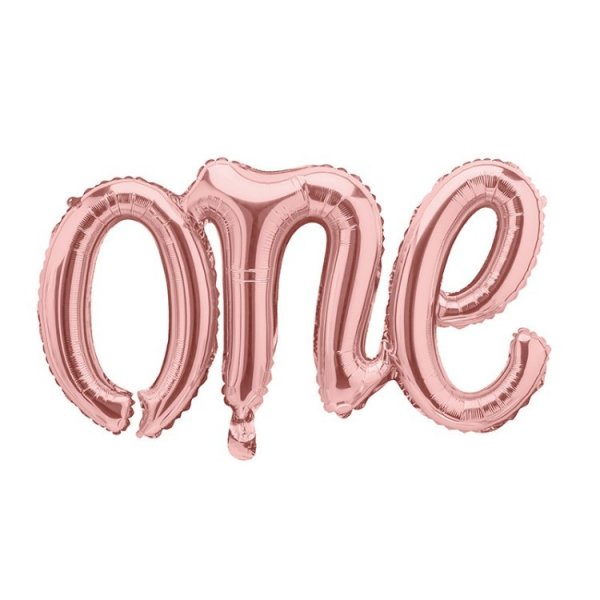Folieballong «One» i roségull Folieballong «One» i roségull