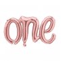Folieballong «One» i roségull Folieballong «One» i roségull