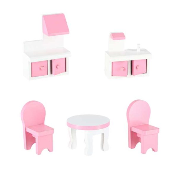 Tredukkeskap 70 cm rosa med LED-belysning - Selvmontering