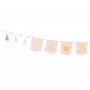 Vimpel med tassels - Oh Baby - Ljusrosa/Guld