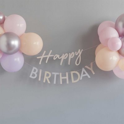 Girlang med ballonger - Happy Birthday - Mix it Up