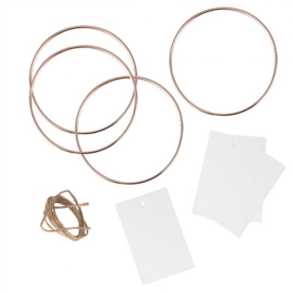 Plasseringskort - DIY - Metallring - 4-pakning