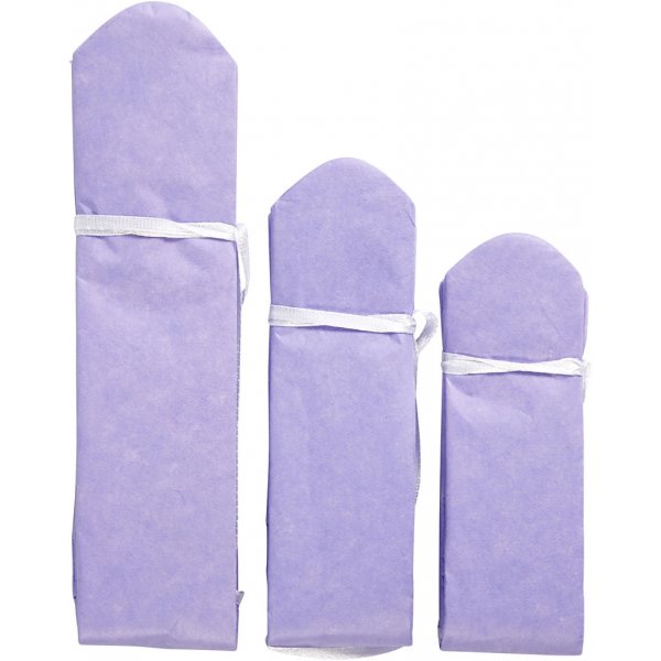 Papirpomponger - lilla - Dia. 20+24+30 cm - 3 stk