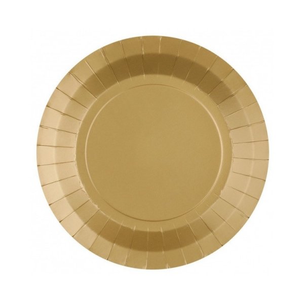 Papirtallerkener - Matt gull - 22 cm - 10-pakning Papirtallerkener - Matt gull - 22 cm - 10-pakning