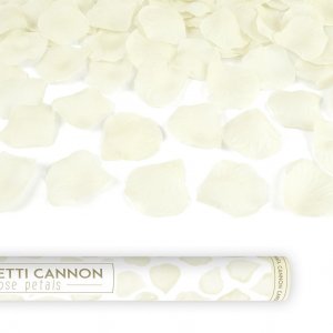 Konfettikanon - 60 cm - Rosenblader - Elfenben