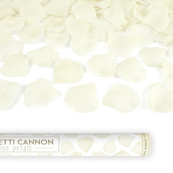 Konfettikanon - 60 cm - Rosenblader - Elfenben Konfettikanon - 60 cm - Rosenblader - Elfenben