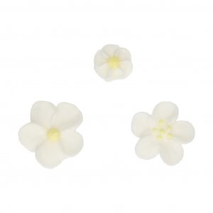 Sukkerdekorasjoner - Blomster - Hvit/Gul