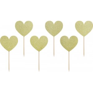 Kakespenner - St kjrlighet - Gullglitter - 6-pakning