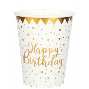 Pappkrus - Gratulerer med dagen - Gullstjerner - 10-pakning Pappkrus - Gratulerer med dagen - Gullstjerner - 10-pakning