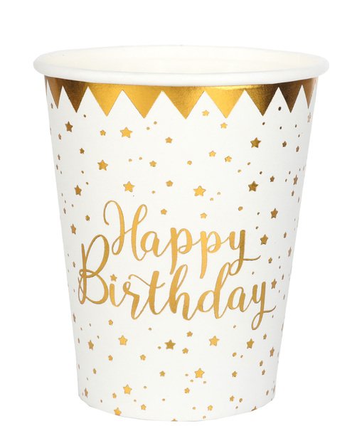 Pappkrus - Gratulerer med dagen - Gullstjerner - 10-pakning Pappkrus - Gratulerer med dagen - Gullstjerner - 10-pakning