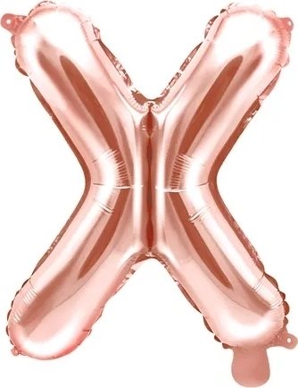 Bokstavballonger – Roségull – 35 cm – Bokstav: X – Bokstavballonger, Ballonger