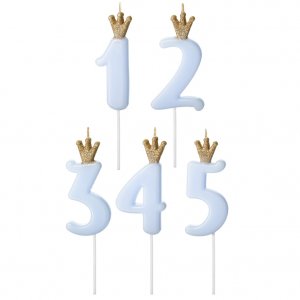 Kakelys - Gullkrone - Lyseblå Kakelys - Gullkrone - Lyseblå