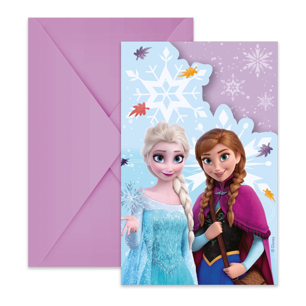 Invitasjonskort med konvolutter – Frozen/Frost – 6 stk