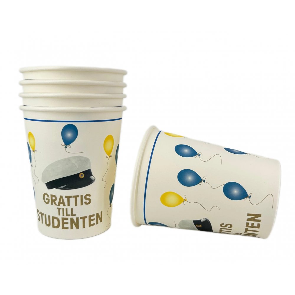Pappkrus - Ballonger - Gratulerer til uteksaminerte - 8-pakning - Borddekking og buffet, Student