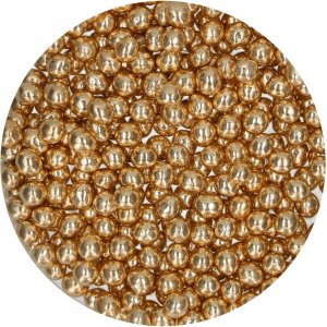 Sprø sjokoladeperler - Metallisk gull - Funcakes - 60 g Sprø sjokoladeperler - Metallisk gull - Funcakes - 60 g