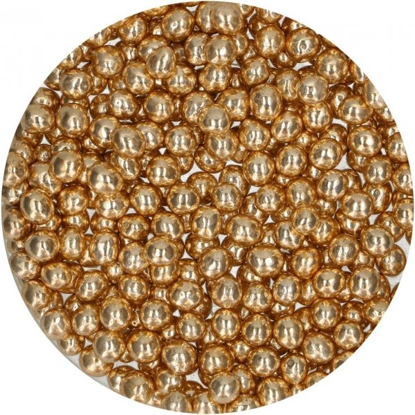 Spr sjokoladeperler - Metallisk gull - Funcakes - 60 g