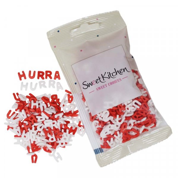 Str�ssel - Hurra - R�d og hvit - SweetKitchen - 40g
