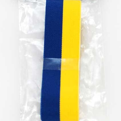 Bånd - 5 cm x 4 m - Blå/Gul Bånd - 5 cm x 4 m - Blå/Gul